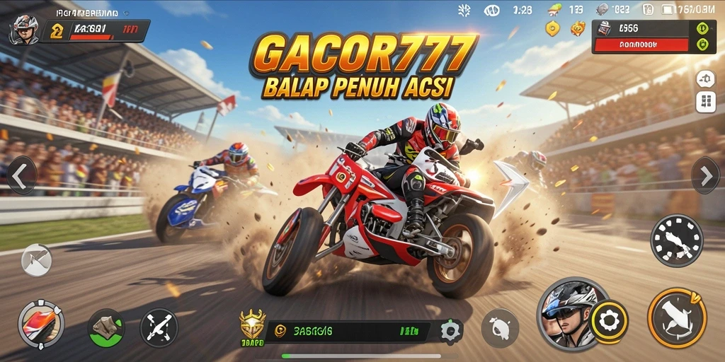 Screenshot GACOR777 menampilkan aksi balap yang mendebarkan dengan kendaraan dan trek yang menakjubkan.