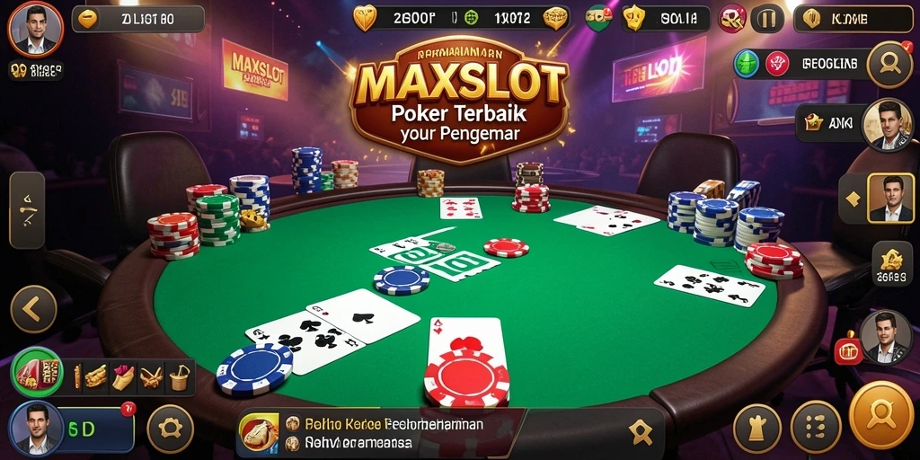 Tampilan gameplay poker yang mendebarkan di MAXSLOT.