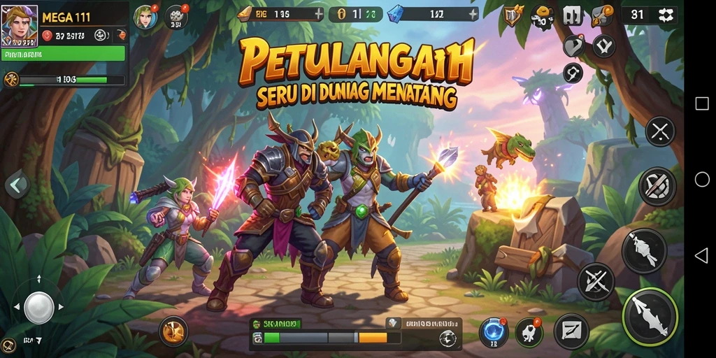 Tampilan gameplay seru yang menggambarkan suasana petualangan di MEGA111.