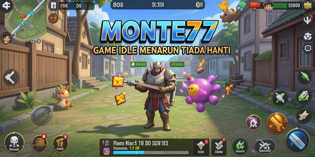 Tampilan gameplay seru dan menantang dari MONTE77 dengan elemen Idle.