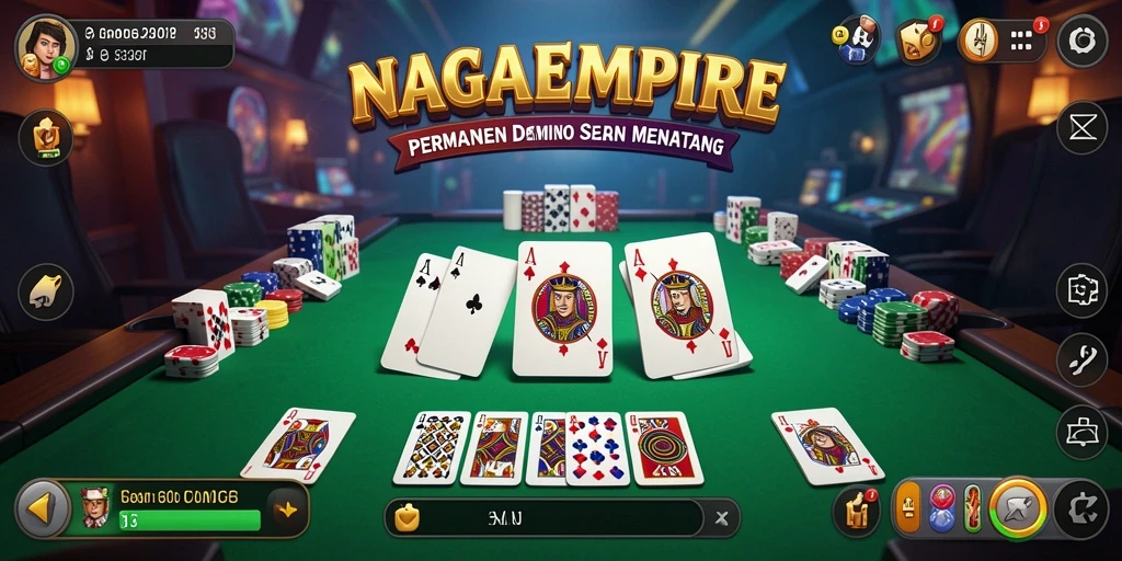 Screenshot gameplay NAGAEMPIRE yang menampilkan momen seru bermain Domino.