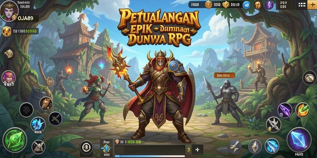Screenshot OJA89 menampilkan pertarungan RPG yang mendebarkan.