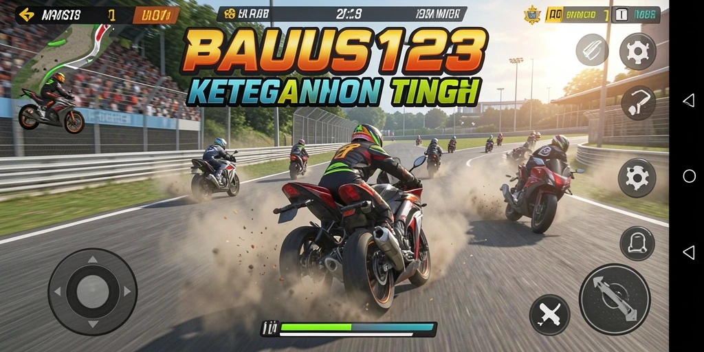 Gameplay seru dengan balapan motor penuh aksi.