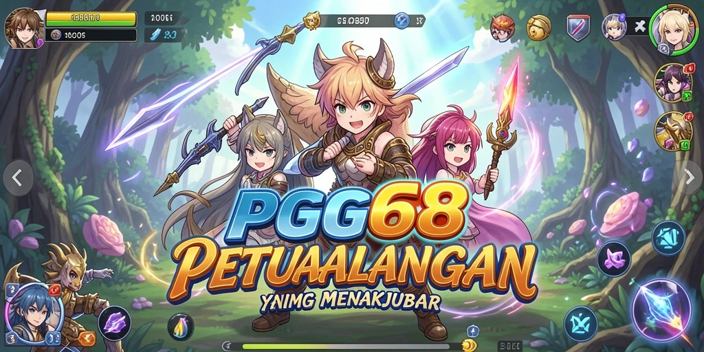 Tampilan gameplay PGG68 dengan karakter anime yang menakjubkan.