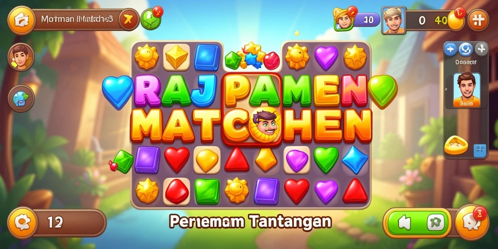 Screenshot gameplay menarik dari RAJAPAMEN yang menunjukkan pengalaman Match-3.