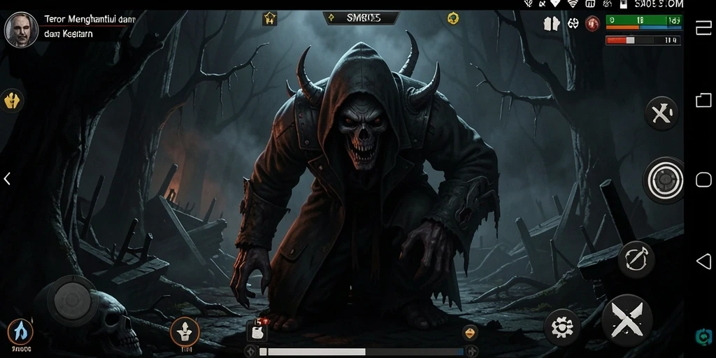 Tampilan gameplay SM605 yang menegangkan dan mencekam.