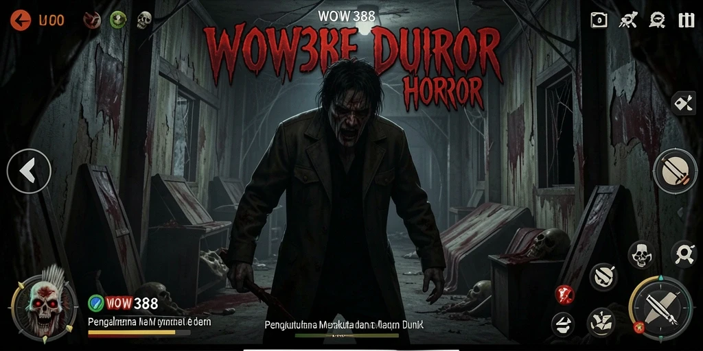Screenshot gameplay WOW388 dengan suasana mencekam dan efek visual yang menakutkan.