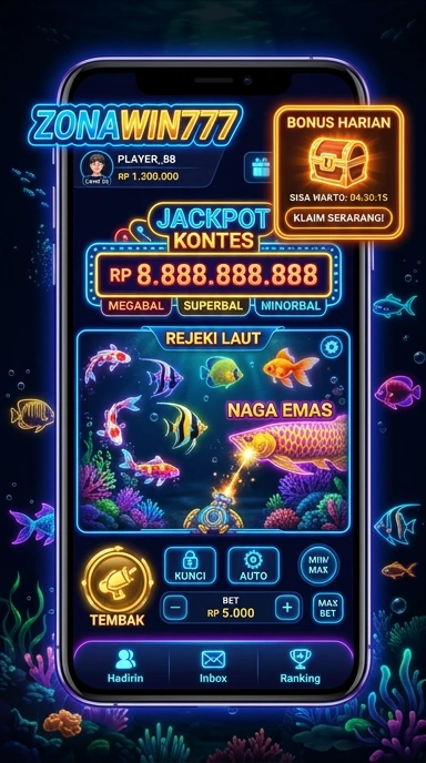 Tampilan beranda aplikai zonawin777 yang mudah dinavigasi.